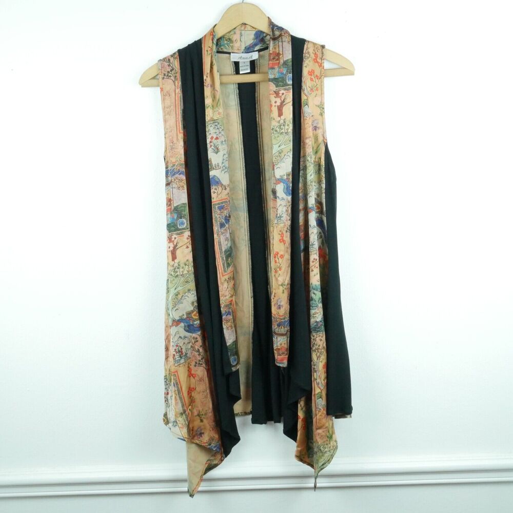 Anis. A Small Vest‎ Art to Wear Paneled Mixed Media Asymmetric Boho Lagenlook